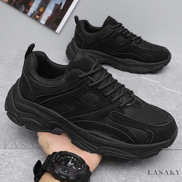 Lasaky - Lightweight Black Shoes with Breathability for Busy Women on-the-go Black Shoes Sneakers Women, Shoes For College, Comfortable Black Shoes, Shoes Sneakers Women, Female Sneakers, Black Shoes Sneakers, Comfort Gray, Black Slip On Shoes, Lady Grey