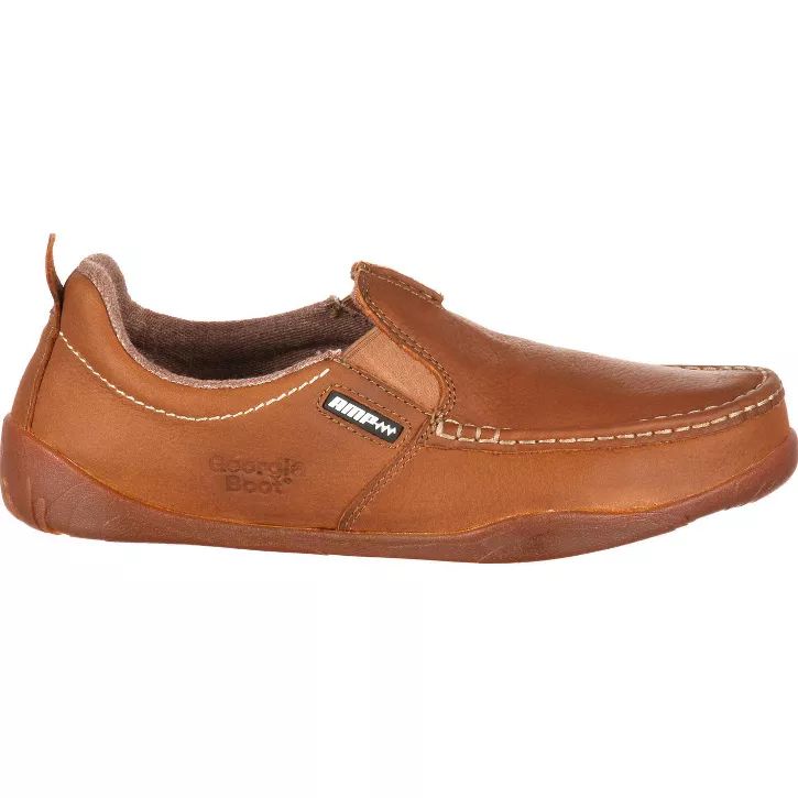 Men's Brown Georgia Boot Cedar Falls Moc-toe Slip-on Size 10.5(wide) : Target Leather Moc Toe Shoes With Removable Insole, Leather Slip-on Walking Shoes With Rubber Sole, Swift Leather Walking Shoes With Stitched Sole, Leather Closed Toe Walking Shoes With Cushioned Footbed, Leather Moccasins With Moc Toe, Comfortable Leather Walking Shoes With Round Toe, Comfortable Leather Walking Shoes With Leather Footbed, Leather Walking Shoes With Rubber Sole And Plain Toe, Swift Leather Walking Shoes With Rubber Sole