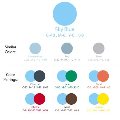 the color chart for sky blue and similar colors