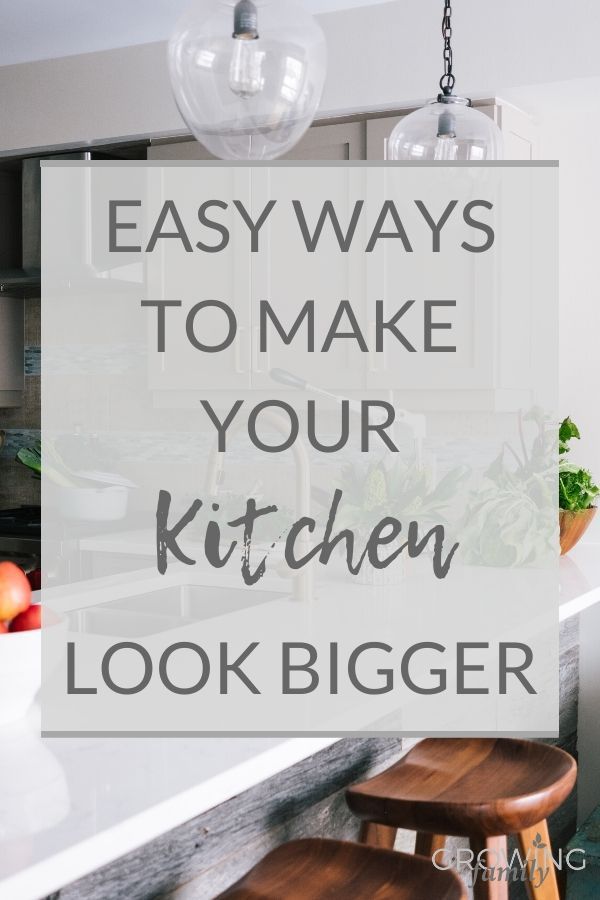 a kitchen with the words easy ways to make your kitchen look bigger