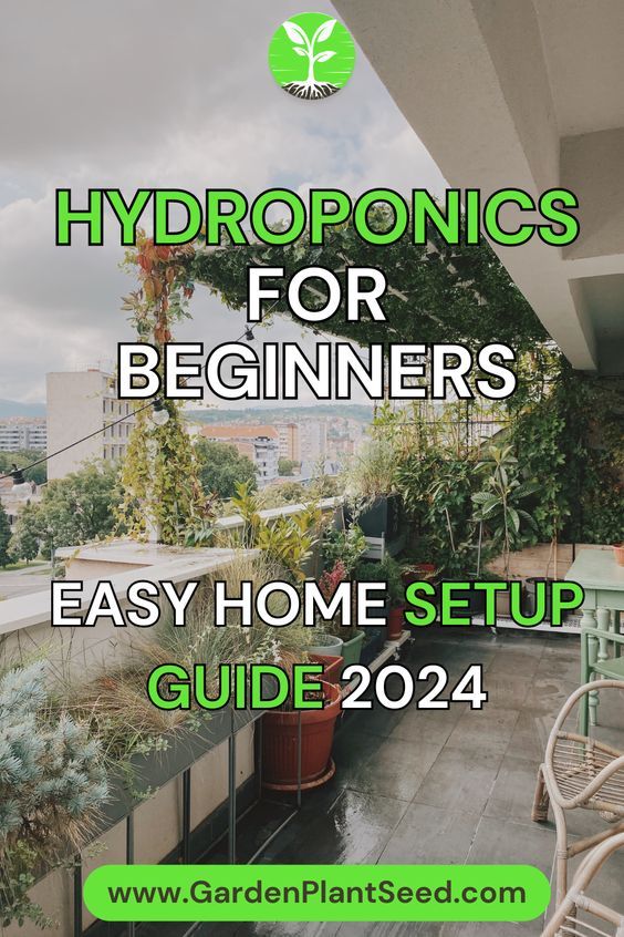 the cover of hydroponics for beginners easy home setup guide, with text overlay