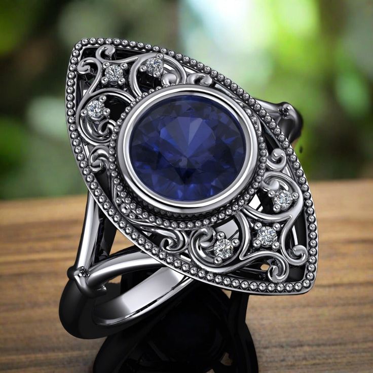 audrey ring - round navette ring with round sapphire center - angle Right Hand Ring, Round Sapphire, Sapphire And Diamond Ring, Right Hand Rings, Dream Engagement, Hand Ring, Vintage Vibe, Be Beautiful, Vintage Vibes