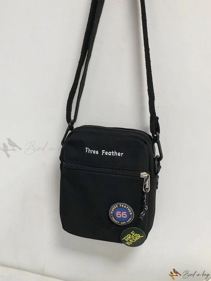 Bird in Bag - Timeless Fashion Must-Have Embroidered Shoulder Bag Casual Bags With Letter Embroidery For Daily Use, Casual Embroidered Canvas Bag For School, Black Embroidered Shoulder Bag For School, Casual Embroidered Crossbody Bag, Casual Embroidered Crossbody Shoulder Bag, Everyday Shoulder Bag With Embroidered Logo, Casual Travel Bag With Embroidered Logo, Casual Travel Shoulder Bag With Embroidered Logo, Travel Crossbody Shoulder Bag With Embroidered Logo