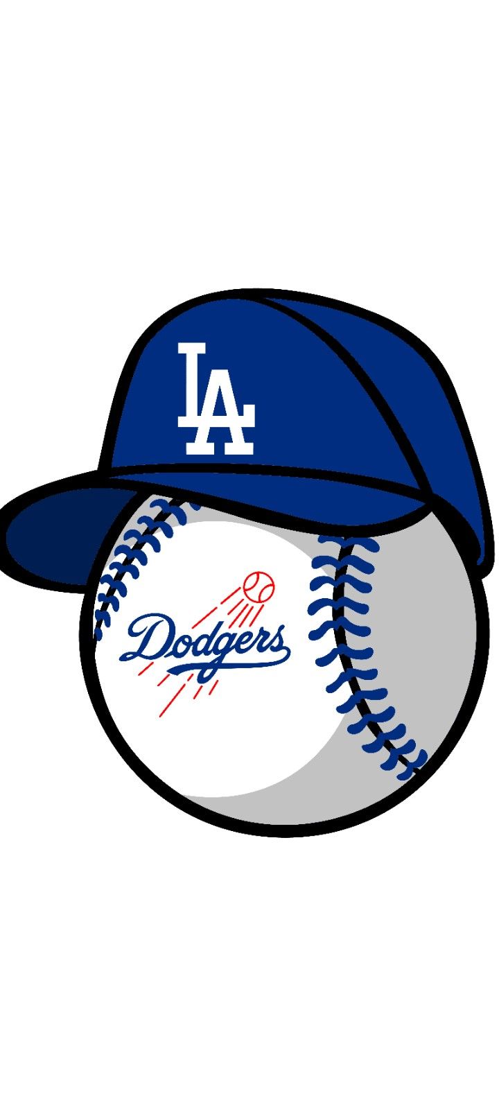 a dodgers baseball with a los angeles dodgers cap on it