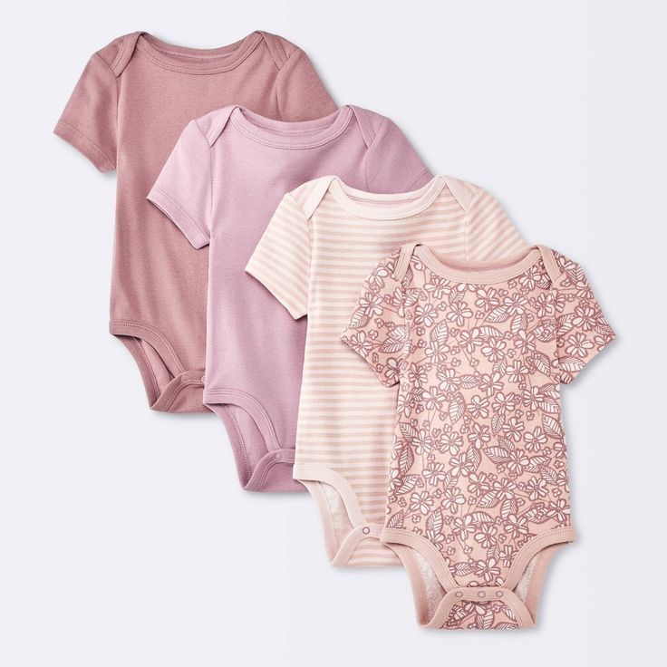 Make a beautiful addition to your little one's closet with the 4-Pack Floral Short-Sleeve Cotton Bodysuits from cloud island™. This pack of four bodysuits includes a mix of solid colors and printed bodysuits that look great alone or when paired with bottoms in their wardrobe. The lap shoulders and crotch snaps allow quick dressing and changing. Tailored with 100% cotton, these long-sleeve bodysuits offer soft and breathable comfort and are great for everyday wear or gifting a newborn. cloud isla Newborn Clothes Summer, 0 3 Months Baby Clothes Girl, Southern Baby Clothes, Best Baby Clothes, Baby Girl Clothes Newborn, Newborn Baby Girl Clothes, Southern Baby, Baby Wishlist, Target Baby