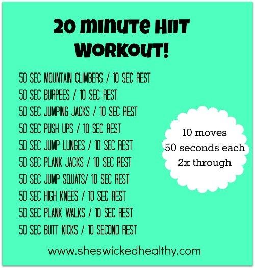 the 20 minute hit workout is shown in green