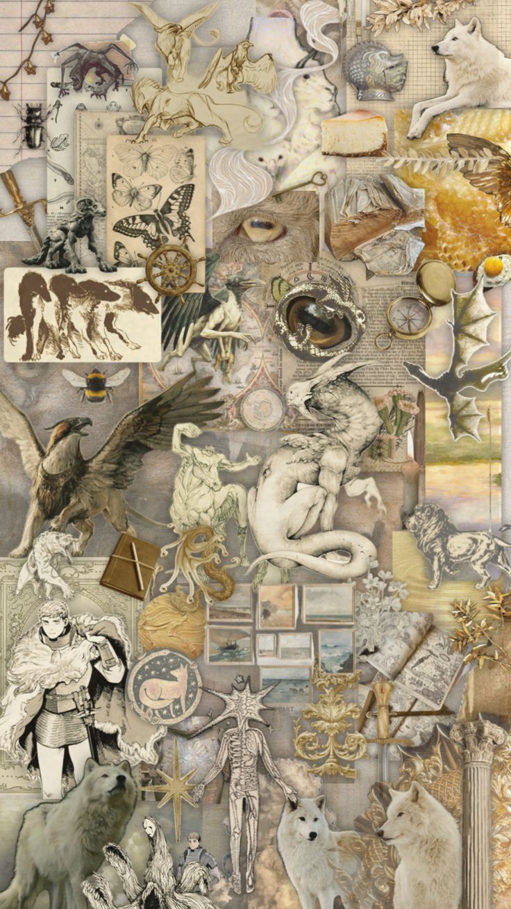 a collage of pictures with animals and other things on it's wallpaper