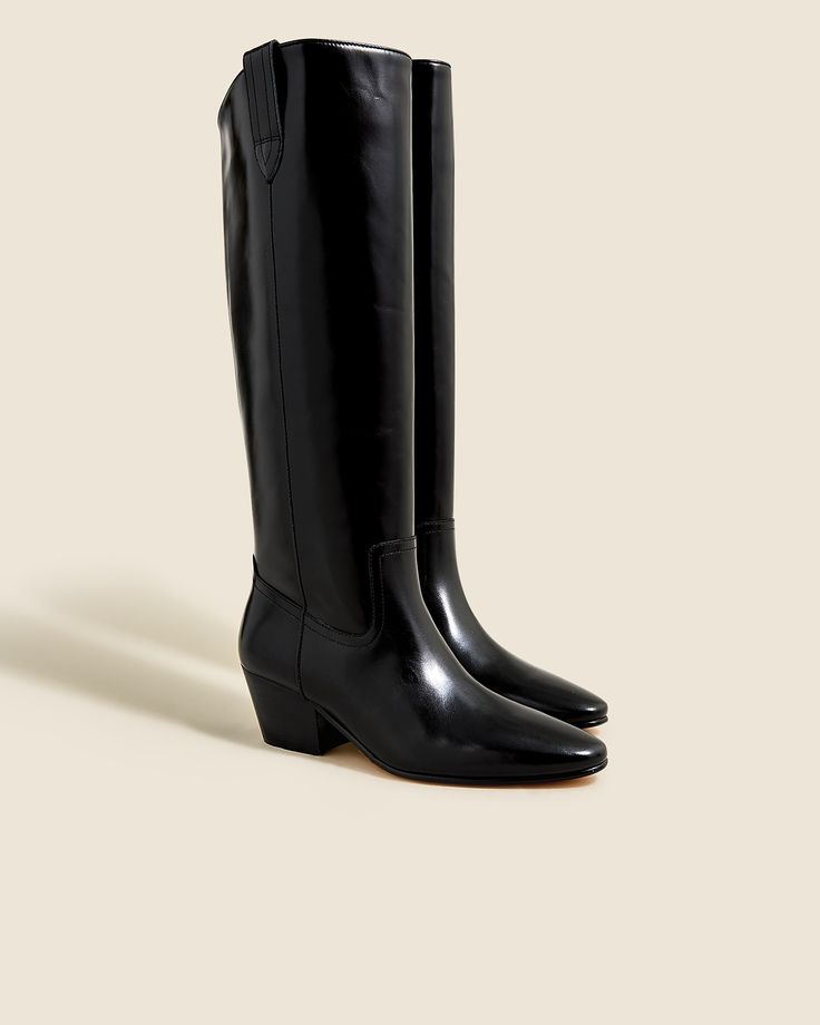 J.Crew: Piper Knee-high Boots In Leather For Women Hair Wrap Scarf, Loafer Sneakers, Dream Shoes, Lovely Things, Scarf Hairstyles, Sneaker Boots, Nice Shoes, Knee High Boots, High Boots