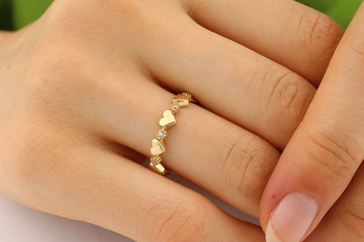 14K or 18K Gold Heart Ring,  love heart ring, gift for her, Heart Stacking Ring A perfect choice to express your love.  Great choice for a loving woman A loving person should express himself like this This solid gold dainty ring is made entirely from 14k solid gold. * Jewelry is packaged and shipped in a delicate jewelry gift box. * If you are purchasing it as a gift, please feel free to add a personal note. Anniversary, Gift For Wife, Christmas Gift Gold Kt: 14K solid gold * Available Gold Colo Diamond Stackable Heart Ring Perfect As A Gift, Stackable Diamond Heart Ring Perfect For Gift, Stackable Diamond Heart Ring As Gift, Gold Stackable Heart Cut Heart Ring, Gold Stackable Heart Cut Ring, Dainty Diamond Ring For Valentine's Day Anniversary, Dainty Heart Ring For Valentine's Anniversary, Elegant Stackable Heart Ring, Elegant Personalized Open Heart Ring