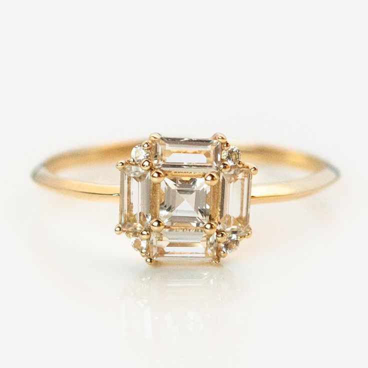 14k Vintage Inspired Art Deco Engagement Ring | Local Eclectic Square Art Deco Engagement Ring, October Birthstone Engagement Ring, 1920s Rings, Alternative Engagement Rings Vintage, Gold Vintage Rings, Red Sapphire Ring, Art Deco Engagement Ring Vintage, Vintage Art Deco Engagement Ring, Art Deco Jewelry Rings