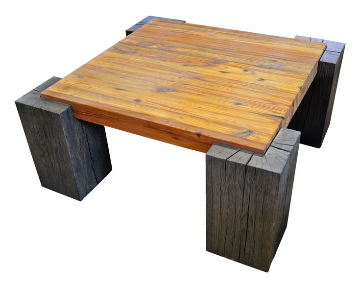 a wooden table sitting on top of a white background