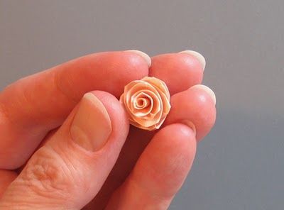 a person holding a tiny rose in their hand