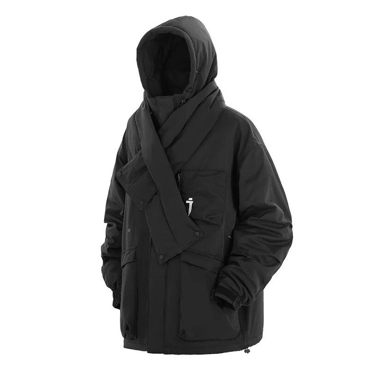 Integrated-detachable scarf | Thermal-insulation Large cargo pockets Ultra-resistant jacket: Made with high-quality materials (cotton & polyester) that are durable, flexible, and lightweight to preserve your mobility while keeping you warm Functional Clothing: This parka jacket protects you from the elements and completes your winter outfits Design: Ninja Techwear, Urban Style, Tech Clothing Functional Cotton Parka For Outdoor, Functional Winter Puffer Jacket With Pockets, Winter Techwear Outerwear With Multiple Pockets, Cold Weather Techwear Hooded Jacket With Pockets, Winter Windbreaker With Fleece Lining For Outdoor Work, Techwear Winter Outerwear With Multiple Pockets, Winter Cotton Hooded Jacket With Multiple Pockets, Functional Cotton Windbreaker For Outdoor, Winter Hooded Jacket With Multiple Pockets For Outdoor