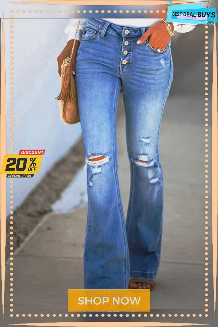 As Picture Holiday Ripped Denim Jeans Mid-rise Jeans With Zipper Closure For Fall, Denim Blue Pants With Zipper Closure For Fall, Fall Denim Blue Pants With Zipper Closure, Denim Blue Pants With Zipper For Fall, Fall Denim Blue Pants With Zipper, Light Wash Jeans With Zipper Closure For Fall, Fall Light Wash Jeans With Zipper Closure, Casual Non-stretch Jeans With Zipper Closure, Non-stretch Denim Jeans With Zip Fly