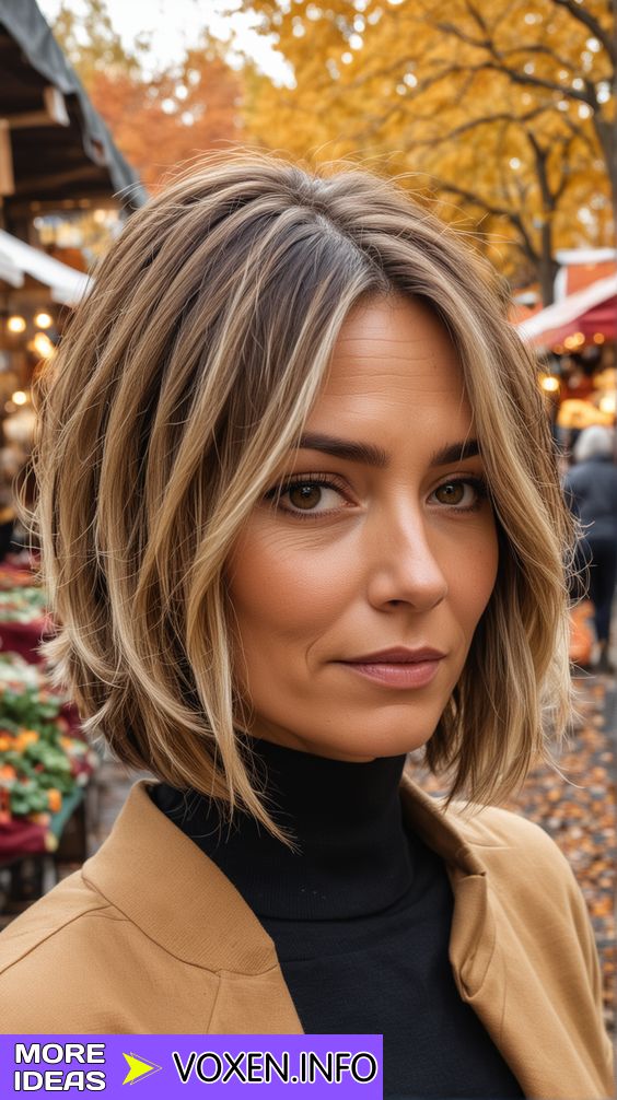 23 Top Fall Hairstyles for Short Hair 2024: Trendy Cuts for a Fresh Look - voxen.info Fall Blonde Hair Color For Short Hair, Short Bob Colour Ideas, Fall Blonde Color Ideas, Fall Hair Styles Short, Sandy Blonde Balayage Short Hair, Fall Hair Highlights For Blondes, 2024 Trendy Hairstyles, Fall Haircut Trends 2024, Blond Highlights On Short Hair