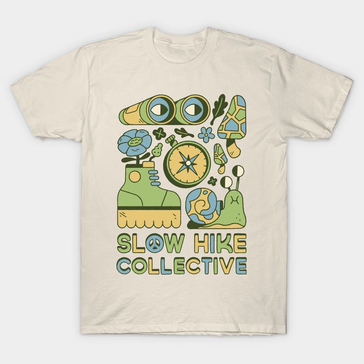 Welcome to the Slow Hike Collective -- Choose from our vast selection of Crewneck and V-Neck T-Shirts to match with your favorite design to make the perfect graphic T-Shirt. Pick your favorite: Classic, Boxy, Tri-Blend, V-Neck, or Premium. Customize your color! For men and women. Cool Staff Shirts, Beautiful T Shirts Design, T Shirt Design For Company, Packaging Design T Shirt, Hand Painted Flannel Shirts, Crewneck Merch Design, Retro Shirt Design Graphic Tees, Earth T Shirt Design, Garden T Shirt