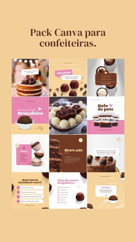 the website is designed to look like it could be used for desserts and cakes