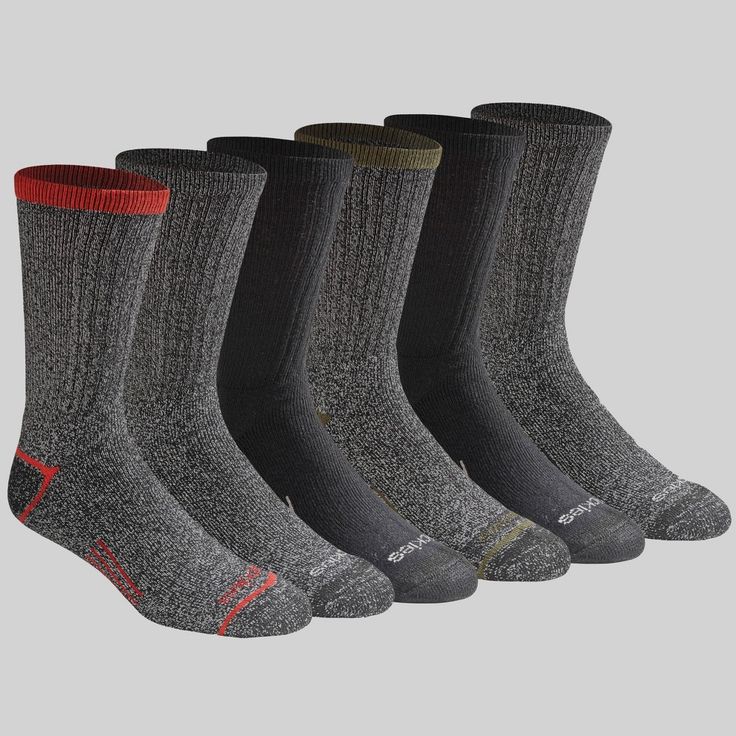 These Moisture Control Casual Socks from Dickies are great to keep close at hand every time you step out. Crafted from a breathable fabric, these men's socks feel soft and gentle against your skin. The moisture control construction helps keep your feet cool for comfortable all-day wear. Added spandex offers you a sure fit every time you slip them on — ideal for keeping them in place while you’re on the move. Whether you're headed out for work or a busy day on the go, this pack of socks is the pe Outdoor Socks, Men's Socks, Busy Day, Soft And Gentle, Casual Socks, Socks And Hosiery, Hunter Boots, Mens Socks, Crew Socks