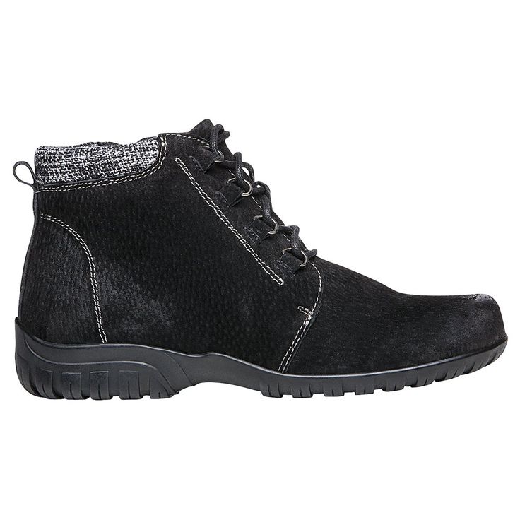 The Delaney By Propet Includes A Durable Rubber Outsole For Traction And Comfort And Nylex Lining For Year Round Wear. This Bootie Also Has A Cushioned Eva Insole And A Scotchgard Treated Suede Or Leather Upper. $99.95 High Ankle Boots, Lace Up Booties, Black Boots Women, Suede Material, Casual Boots, Suede Boots, Womens Heels, Ankle Booties, Black Suede