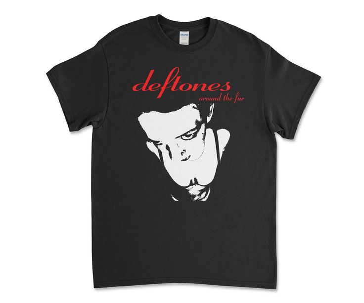 Tee for the classic 1997 debut studio album, "Around The Fur" by Deftones with a white and red print. Printed on a black Gildan 5000 heavyweight t-shirt. Front print only. * 100% cotton * Fabric weight: 5.0-5.3 oz/yd² (170-180 g/m²) * Taped neck and shoulders - Care Instructions: Machine wash warm (max 40oC or 105oF) Non-chlorine bleach as needed Tumble dry medium Do not iron Do not dry clean  - T-Shirt Sizes:   S: Width 18.00" | Length 28.00" | Sleeve Length 15.12"  M: Width 20.00" | Length 29.00" | Sleeve Length 16.50"  L: Width 22.00" | Length 30.00" | Sleeve Length 18.00"  XL: Width 24.00" | Length 31.00" | Sleeve Length 19.50"  2XL: Width 26.00" | Length 32.00" | Sleeve Length 21.00"  3XL: Width 28.00" | Length 33.00" | Sleeve Length 22.37"  4XL: Width 30.00" | Length 34.00" | Sleeve Deftones Bleach Shirt, Deftones Merch, Around The Fur Deftones, Deftones Shirt, Deftones Tshirts, Deftones Cat Shirt, Vintage Deftones Shirt, Around The Fur, Vintage Tees