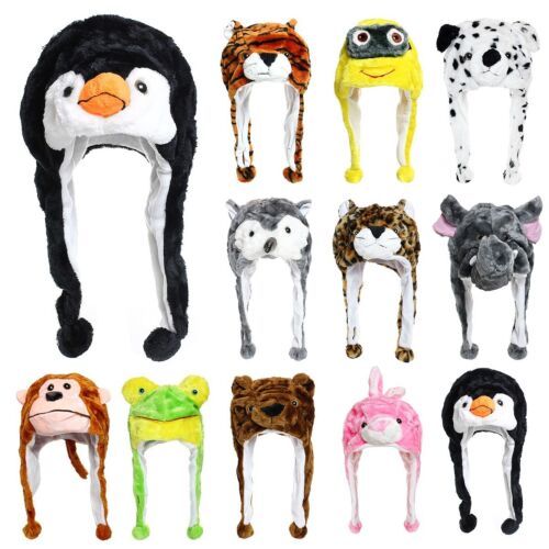 Premium Quality Plush Animal Ear Hat Animal Hat Costume Carnival Cap Penguin Tiger Cosplay Kids, Womens jacket Fun Adjustable Hats With Ears, Playful Adjustable Costume Hats For Cosplay, Adjustable Fun Costume Hats And Headpieces For Cosplay, Fun Adjustable Costume Hats And Headpieces For Cosplay, Winter Novelty Costume Accessories, Novelty Mini Cap For Winter, Novelty Winter Mini Cap, Themed Winter Costume Hats And Headpieces, Themed Costume Hats And Headpieces For Winter