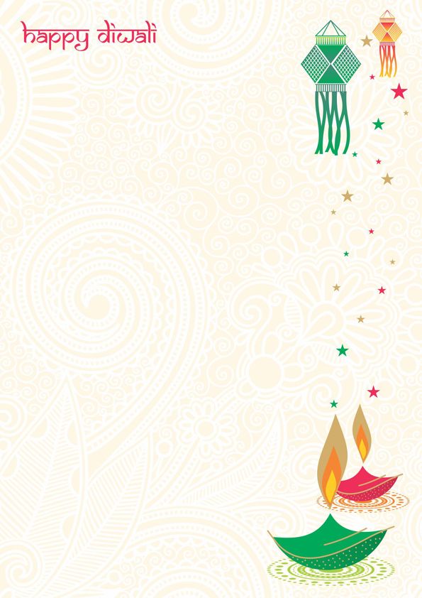 happy diwali greeting card with colorful candles