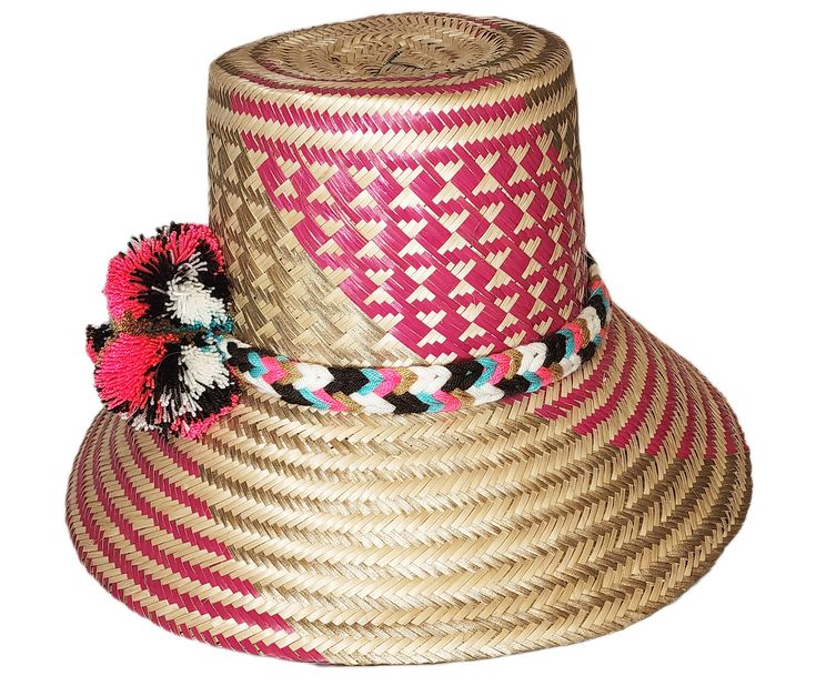 Introducing our exquisite Handmade Wayuu Hat crafted from the finest Iraca palm fiber by the skilled hands of the Wayuu tribe artisans from Colombia and Venezuela. Each hat is a masterpiece of tradition, taking approximately 8 hours to meticulously weave and shape. Constructed with precision, these hats boast a versatile design that can be adjusted to fit various head sizes, making them an ideal accessory for anyone. Whether worn fully down for optimal sun protection, styled with the front down Traditional Adjustable Sun Hat For Beach, Adjustable Traditional Sun Hat For Beach, Traditional Straw Hat For Summer Vacation, Traditional Summer Straw Hat For Vacation, Handwoven Short Brim Panama Hat For Festival, Traditional Adjustable Sun Hat For Vacation, Traditional Summer Sun Hat For Vacation, Traditional Curved Brim Beach Hat, Artisan Handwoven Summer Straw Hat