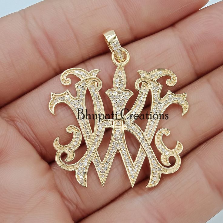 14k Yellow Gold Diamond Monogram, KW-WK Vintage Designer Diamond Initial Pendant, Victorian Silver Diamond Monogram Jewelry ♥ We will ship your order in a beautiful valet case. ready to give as a gift ♥ Features & Measurements: * Available in 14K Yellow Gold Plating, 14K Rose Gold plating or 925 Plain Silver. Back to my shop https://www.etsy.com/shop/bhupaticreations *PRODUCTION TIMES: Our all designs is made to order. We need 7 to10 days for making and delivery to depend on the shipping met Luxury 14k Stamped Cubic Zirconia Jewelry, Classic Diamond Monogram Jewelry, Classic Monogram Diamond Jewelry, Classic Diamond Jewelry With Initials, Classic Diamond Nameplate Jewelry, Anniversary Jewelry With Initial Pendant Hallmarks, Luxury Personalized Diamond Jewelry, Personalized Luxury Diamond Jewelry, Classic Cubic Zirconia Jewelry With Initials