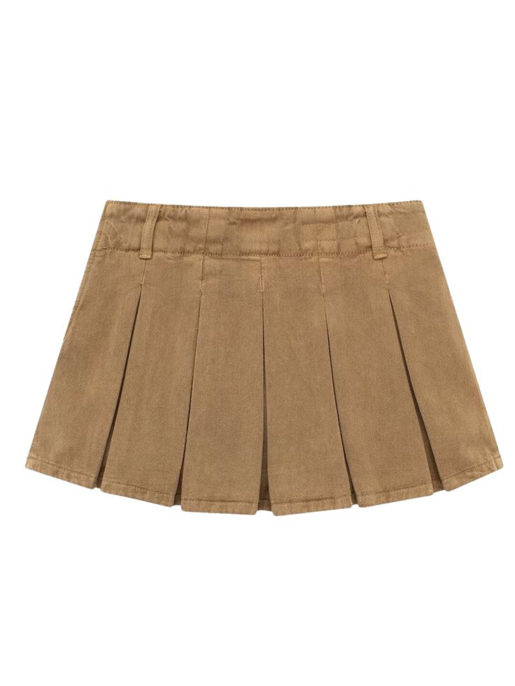 Get ready to turn heads in the Paulina Pleated Mini Skirt! This retro and casual skirt features a wide pleated design, perfect for creating a flirty and fun look. With a low waist and short inside, this skirt is all-match, making it a versatile addition to your wardrobe. Part of the Alees Fashion Streetwear Collection. Paulina Pleated Mini Skirt in Camel Retro, Casual Low Waist Wide Pleated Skirt All-Match Short Inside Alees Fashion Streetwear Collection Trendy Flared Mini Skirt, Trendy Solid Color Short Tennis Skirt, Trendy Solid Short Length Tennis Skirt, Chic Pleated Mini Shorts, Relaxed Mini Skort With Pleated Hem, Casual Skirted Skort With Pleated Hem, Casual Fitted Pleated Skirt With Pockets, Casual Skort With Pleated Hem, Casual Relaxed Skort With Pleated Hem