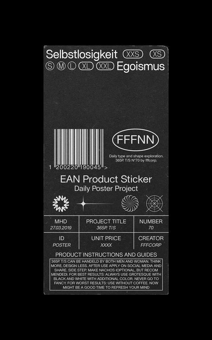 the back side of an effinn product sticker