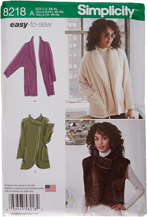 the sewing pattern for an easy - to - sew jacket and sweater is shown