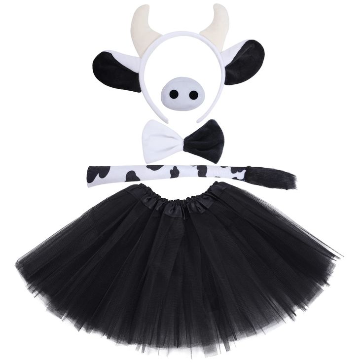 PRICES MAY VARY. Package Includes: You will get 5 pieces cute milk cow costume accessory kit, including 1 cow ears headband, 1 nose, 1 bow tie, 1 tail and 1 black tutu skirt, a best dress up accessory for any event celebration; Please wash them before use to avoid the smell you don't like Size Details: The cow horn headband: 10 x 7.08inch, cow nose: 2.36 inch, bowtie: 4.33 x 2.7inch, the tail length approx.15.3inch, Tutu length:12"/30cm, waist 16"relaxed to 30" fully stretched, one size fits most kids 3-8 years Comfortable Material: Kids cow costumes are made of flannelette, which is soft and comfortable to wear; Skirt is made of soft polyester fiber, thick mesh has a fluffy feel, beautiful and delicate, both tail and bowtie with elastic strap for easy wearing Cute Appearance: the animal m Cow Ear Headband, Homemade Cow Costume, Farm Animal Costumes Women, Cow Costume Diy, Animal Costumes Women Diy, Cow Costume Women's, Cute Cow Costume, Kids Cow Costume, Toddler Cow Costume