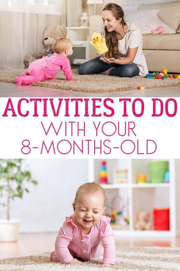 two pictures with the words activities to do with your 8 - month - old