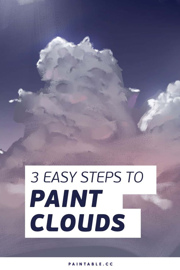 clouds with the title 3 easy steps to paint clouds in adobe and photoshopped