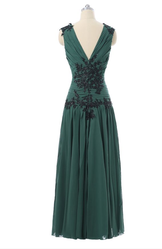 Green wedding dress party v-ing Cape Town sleeves silk chiffon dress for women's long gown evening gown evening gown