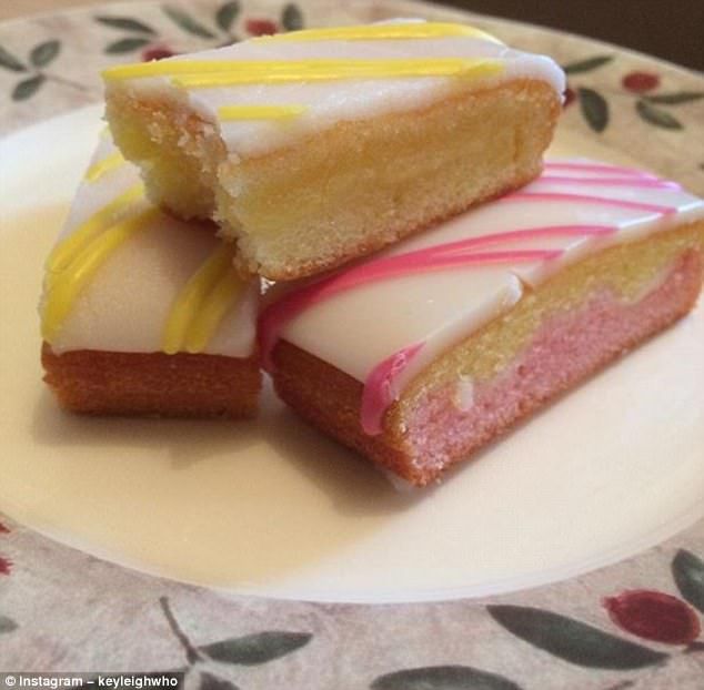 two pieces of cake sitting on top of a plate next to another piece of cake