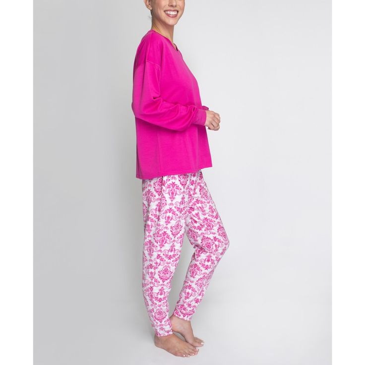 Can't wait to get home so you can get into your pajamas? We got you. Our super soft and comfy women's pajamas are made for those of us who prefer loungewear to actual clothes. Our women's sleepwear is ready for catching some zzz's or catching up on your favorite series. This pajama set features a winter classic Hanes print knitted rib top and joggers pants . Incredible Comfort! Designed using non-irritating knitted fabric, these feel sensationally soft on the skin and make the perfect loungewear Comfy Relaxed Fit Sleepwear For Bedtime, Comfy Super Soft Sleepwear For Relaxation, Casual Super Soft Sleepwear For Bedtime, Super Soft Casual Sleepwear For Sleepovers, Super Soft Comfortable Sleepwear For Bedtime, Comfortable Pink Sleepwear, Casual Pink Sleepwear For Loungewear, Super Soft Comfy Sleepwear For Relaxation, Comfortable Pink Sleepwear For Loungewear