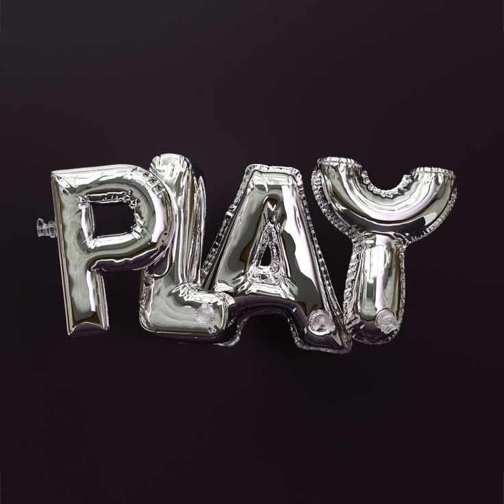 the word party is made out of silver foil balloons on a black background with space for text