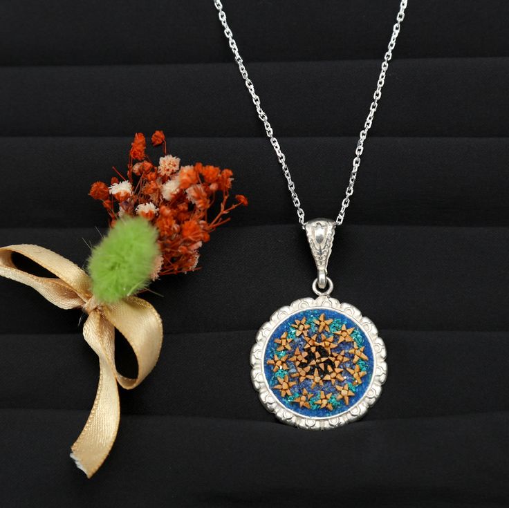 This beautiful micro Mosaic Pendant is made of sterling silver and Marble. it is a customized & handmade product, crafted carefully to fit our high standards of production. It might take up to 10 days to be finalized and prepared for shipping. * All our work is custom made by hand with Love and Care in our workshop ♡ This is the perfect gift for mom, wife, fiancee, girlfriend, valentine, daughter, family or friend. It is a special gift for mother's day, valentine's day, wedding, anniversary, bir Multicolor Hallmarked Necklaces As Gift, Multicolor Hallmarked Necklace For Gift, Handmade Fine Jewelry With Round Pendant, Handmade Sterling Silver Necklaces Fine Jewelry, Handmade Sterling Silver Fine Jewelry Necklaces, Handmade Pendant Necklace In White Gold, Handmade White Gold Pendant Necklaces, Artisan Round Sterling Silver Necklace, Multicolor Hallmarked Jewelry For Gifts