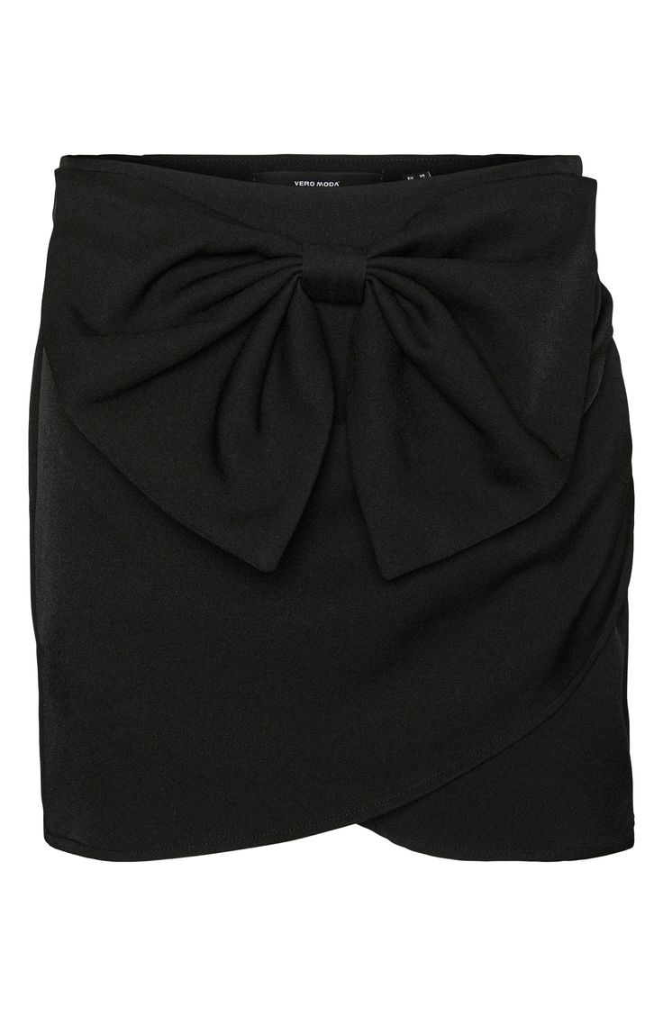 Win best-dressed at brunch in this stem-baring skirt that's sweetened by a large bow and sure to delight. 50% polyester, 50% recycled polyester Machine wash, dry flat Imported Black Summer Skirt With Bow Detail, Chic Party Skirt With Bow, Elegant Fitted Mini Skirt With Bow, Spring Skirt With Bow Detail, Party Mini Skirt With Bow Detail, Party Mini Skirt With Bow, Spring Party Bottoms With Bow Detail, Spring Party Bottoms With Bow, Fitted Mini Skirt With Bow For Party