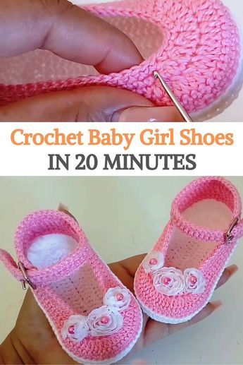 crochet baby girl shoes in 20 minutes are easy to make and so cute