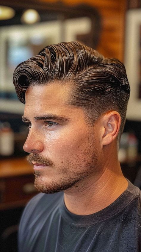 Slicked Back Mens Hair, Men’s Comb Over, Fade Comb Over Men, Long Hair Comb Over Men, Men’s Long Hairstyles Slick Back, Men’s Faded Combover, Medium Slick Back Hair Men, Mens Hair Long On Top, Men’s Slicked Back Undercut