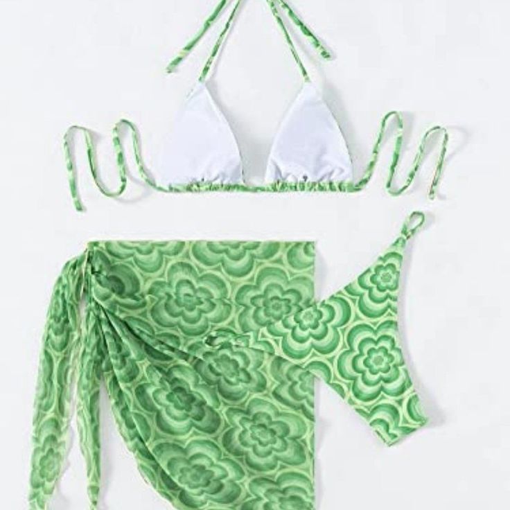 82% Polyester, 18% Spandex Tie Closure 3pcs Bikini Swimsuit With Beach Skirt Fabric: Fabric Is Very Stretch, Soft And Comfortable Feature: Tie Dye, Adjustable Straps, Wrap Tie Side Mesh Skirt, Underwire Bikini, Chest Pad Can Be Removed, Fashionable Green Fitted Swim Skirt For Vacation, Fitted Green Swim Skirt For Vacation, Beachwear Sets For Poolside And Beach Season, Fitted Beachwear Sets For Summer, Fitted Summer Beachwear Sets, Summer Poolside Sets, Green Swim Skirt For Swimming Beachwear, Green Swim Skirt For Summer Pool Time, Fitted Swim Skirt For Beach Season