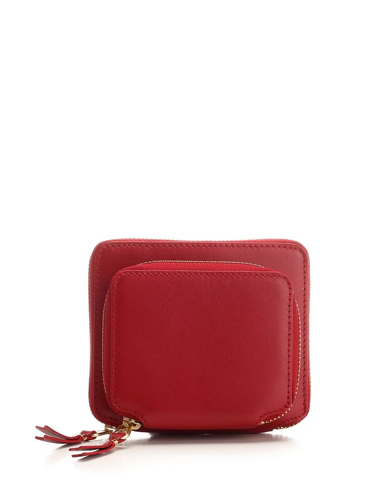 Portafoglio in pelle rossa con tasca esterna con zip di Comme des Garcons wallet Compact Red Leather Wallet, Luxury Red Wallets With Zipper Closure, Luxury Red Wallet With Zipper Closure, Red Formal Wallet With Zipper Closure, Formal Red Wallet With Zipper Closure, Red Rectangular Wallet With Zipper Pocket, Red Wallet, Wallet For Women, Pocket Wallet