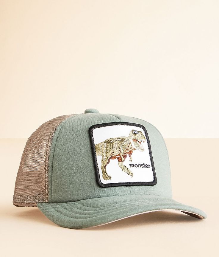 Boys - Goorin Bros. Little Tyrant Trucker Hat - Khaki/Green Green Embroidered patch snapback hat One size fits most. 60% Cotton 40% Polyester. Hand wash cold. Do not bleach. Do not tumble dry. Do not iron. Do not dry clean. Apparel & Accessories > Clothing Accessories > Hats Trucker Style Snapback Baseball Cap With Patches, Casual Outdoor Trucker Hat With Embroidered Patch, Trucker Snapback Hat With Curved Brim And Patches, Trucker Style Baseball Cap With Patches, Adjustable Trucker Baseball Cap With Patches, Adjustable Snapback Trucker Hat With Patches, Adjustable Patches Trucker Hat, Trucker Hat With Letter Patch And Flat Brim, Patched Snapback Trucker Hat