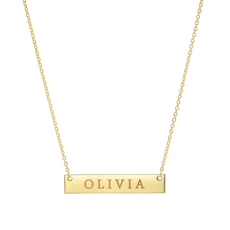 A perfectly classic piece that is a staple in every jewelry wardrobe. This high shine custom plate allows you get creative and engrave anything you love! Wear it alone or stacked with your favorite BABYGOLD chains for effortless style. 

Size: 28mm (W) x 5.3mm (H)
10 characters Max
Solid 14K Gold
Lifetime Guarantee
Made in Los Angeles Classic Rectangular Jewelry For Personalized Gifts, Classic Nameplate Necklace For Everyday, Classic Everyday Nameplate Necklace, Classic Engraved Nameplate Necklace, Classic Nameplate Necklaces, Gold Polished Nameplate Necklace, Personalized Yellow Gold Jewelry With Rectangular Shape, Gold Rectangular Minimalist Name Necklace, Personalized Yellow Gold Rectangular Jewelry