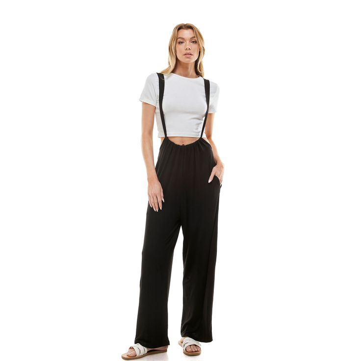 Women's casual loose fit suspender pants jumpsuit with back strap tie. Our jumpsuits for women are casual loose fit jumpsuit with essential pockets and adjustable straps. They are easy to wear it for daily life. Soft stretchy fabric will give you and amazing comfortable wearing experience. Perfect for lounging or dress up with a jewelry. SIZING & FIT This garment is true to size so we recommend choosing the size you usually wear. If you want the garment to be more tight-fitting, choose a smaller size than you usually wear. Before placing an order, check the information given below. Model is 5'9" (175 cm) tall wearing a size SMALL Chest 30" Waist 24" Hip 35" LENGTH: S 39" M 39.5" L 40" XL 40.5" (from waist to hem) INSEAM: S 26" M 26.5" L 27" XL 27.5" Waist: S 17.5" M 18" L 18.5" XL 19". (Me Overalls With Pockets For Day Out, Adjustable Straps Jumpsuits And Rompers For Day Out, Chic Solid Overalls With Pockets, Solid Overalls With Pockets For Day Out, Jumpsuits And Rompers With Adjustable Straps For Day Out, Adjustable Straps Overall Jumpsuit For Day Out, Casual Solid Jumpsuits And Rompers With Adjustable Straps, Casual Jumpsuits And Rompers With Adjustable Straps, Spring Casual Jumpsuits And Rompers With Adjustable Straps