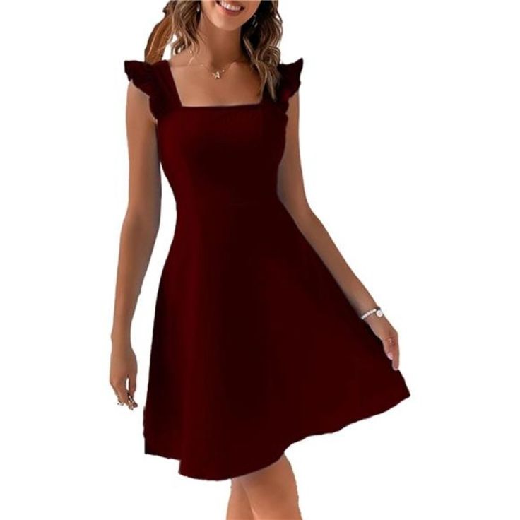 *S (Us 4/6):Length:24.80”---Bust:34.64”---Waist Size:25.98" M (Us 8/10) :Length:25.19“---Bust:36.22”---Waist Size:27.55" L (Us 12/14) :Length:25.78“---Bust:38.58”---Waist Size:29.92” Xl (Us 16) :Length:26.37“---Bust:38.58”---Waist Size:32.28” *Halter Bow Dress/Halter Backless Bow Dress/Halter Bow Neck Dress/Bow Tie Halter Dress/Cute Dressbackless Dresses For Women Unique Style, Create Stunning Curves, Suit For Casual Wear Or Dress Up. A Good Amount Of Stretch, Breathable, Skin-Touch, Makes You Feeling Well. * This Bow Dress For Women Perfect For Daily Life,Vacation,Beach,Party,Work,Cocktail Or Other Activities.Breathable Fabric, Fashionable Floral Pattern And Fitted Solid Red Midi Dress, Red Fit And Flare Midi Dress For Summer, Burgundy Knee-length Summer Mini Dress, Burgundy Knee-length Mini Dress For Summer, Burgundy A-line Mini Dress For Summer, Burgundy A-line Summer Dress, Chic Burgundy Mini Dress For Summer, Red Solid Color Midi Dress For Date Night, Red Solid Knee-length Mini Dress