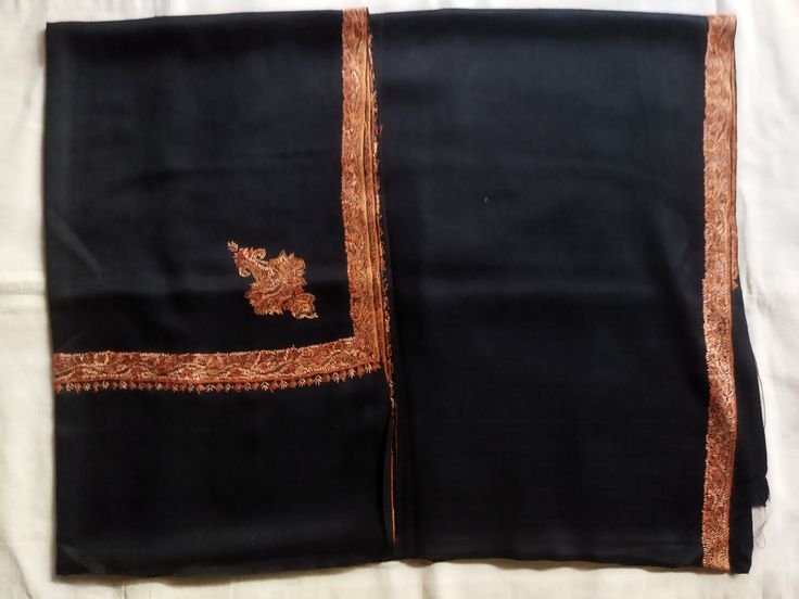 > Finest, pure Kashmiri woollen base shawl > Light weight, soft and delicate Pashmina feel > Intricate needle work > Overall really fine piece of Kashmiri shawl > Standard size of the shawl 45*90 inches/ 114*228 cms Embroidered Shawl For Eid, Shawl With Embroidered Border For Eid, Pashmina Shawl With Embroidered Border, Embroidered Pashmina Shawl, Pashmina Dupatta With Embroidered Border, Pashmina Dupatta With Embroidered Border Shawl, Jamawar Shawl With Embroidered Border, Eid Shawl Scarves With Embroidered Border, Scarves With Embroidered Border In Traditional Drape