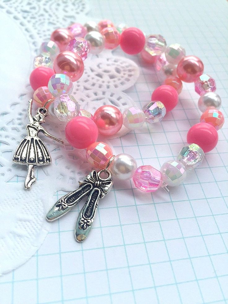 "Ballet party, Ballerina party, ballerina bracelet, ballerina jewelry, dance recital, ballet bracelet, ballet party favor. SET of TEN. Party planning is already so stressful. Leave the favors up to us! This listing is for (10) child sized bracelets. DETAILS and MEASUREMENTS: Beads vary in sizes from 6mm-10mm. The length of a bracelet is 6.5\" (we can make them smaller or bigger for you). COLOUR & CHARM CHOICES: If the bracelet does not match your party theme exactly, just send us a note. We love Pink Bracelet For Party Favors, Adjustable Pink Charm Bracelet For Party, Pink Adjustable Charm Bracelet For Parties, Whimsical Pink Bracelets For Birthday, Adjustable Charm Bracelet For Party, Pink Beaded Bracelets For Party Favors, Pink Handmade Stretch Bracelet For Party, Handmade Pink Stretch Bracelet For Party, Whimsical Pink Charm Bracelet For Birthday